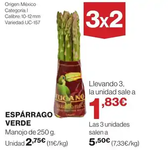 Hipercor ESPARRAGO VERDE oferta