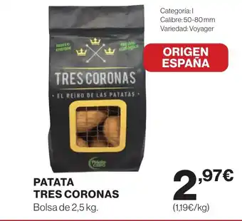 Hipercor PATAT TRES CORONAS oferta