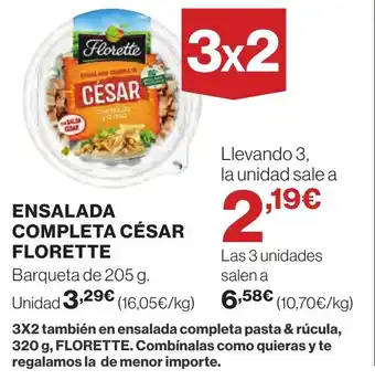 Hipercor ENSALADA COMPLETA CESAR FLORETTE oferta