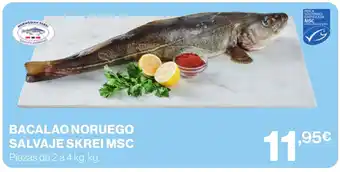 Hipercor BACALAO NORUEGO SALVAJE SKREI MSC oferta