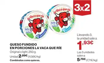 Hipercor QUESO FUNDIDO EN PORCIONES LA VACA QUE RIE oferta