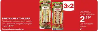 Hipercor SANDWICHES TOPLIDER oferta
