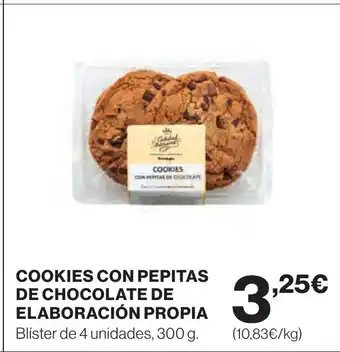 Hipercor COOKIES CON PEPITAS DE CHOCOLATE DE ELABORACION PROPIA oferta