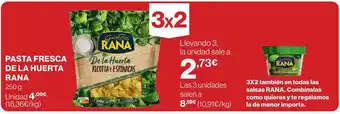 Hipercor PASTA FRESCA DE LA HUERTA RANA oferta