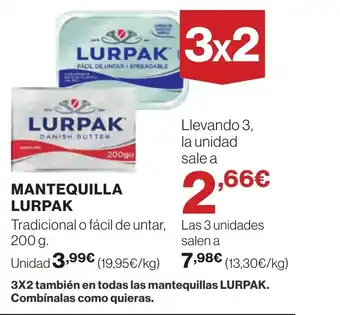 Hipercor MANTEQUILLA LURPAK oferta