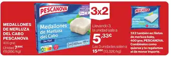Hipercor MEDALLONES DE ,MERLUZA DEL CABO PESCANOVA oferta