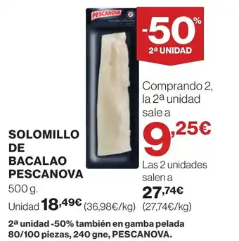 Hipercor SOLOMILLO DE BACALAO PESCANOVA oferta