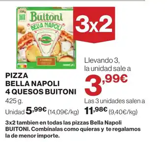 Hipercor PIZZA BELLA NAPOLI 4 QUESO BUITONI oferta
