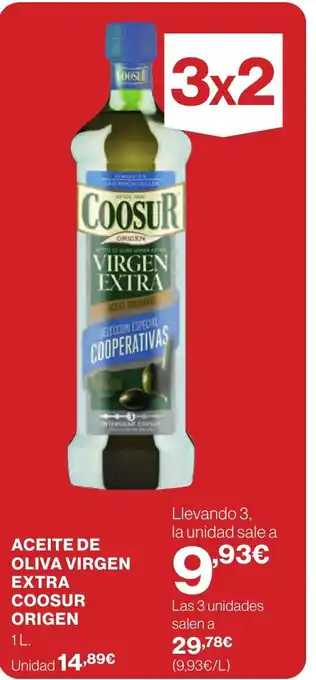 Hipercor ACEITE DE OLIVA VIRGEN EXTRA COOSUR ORIGEN oferta