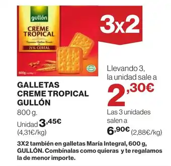 Hipercor GALLETAS CREME TROPICAL GULLON oferta
