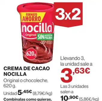 Hipercor CREMA DE CACAO NOCILLA oferta