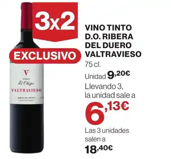Hipercor VINO TINTO D.O. RIBERA DEL DUERO VALTRAVIESO oferta