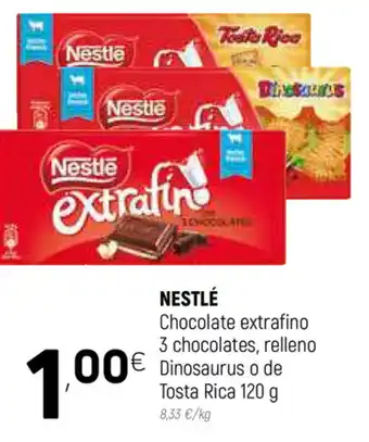 Coviran Nestlé Chocolate extrafino 3 chocolates 120g oferta