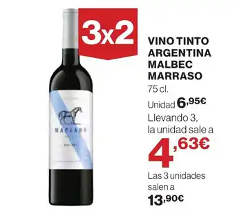 Hipercor VINO TINTO ARGENTINA MALBEC MARRASO oferta