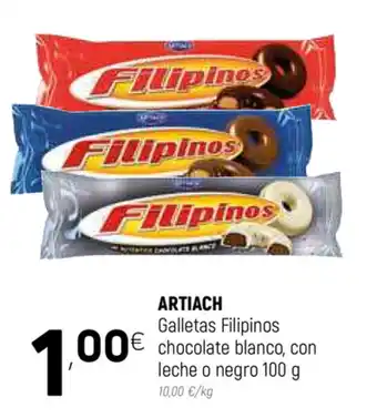 Coviran Artiach Galletas Filipinos chocolate blanco, con leche o negro 100g oferta