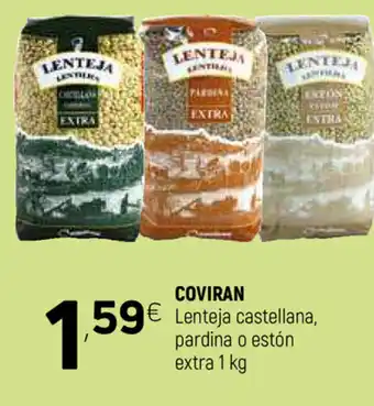 Coviran Coviran Lenteja castellana, pardina o estón extra 1kg oferta