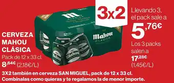 Hipercor CERVEZA MAHOU CLASICA oferta