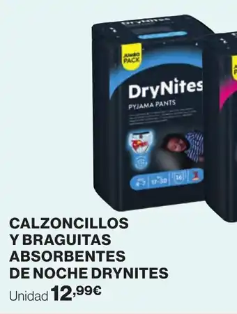 Hipercor CALZONCILLOS Y BRAGUITAS ABSORBENTES DE NOCHE DRYNITES oferta