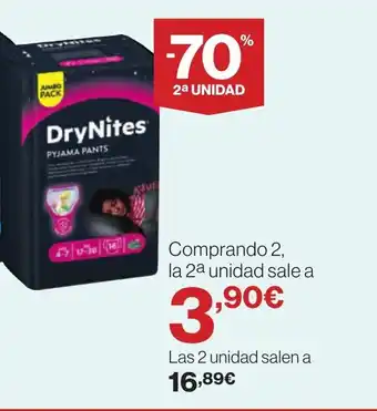 Hipercor CALZONCILLOS Y BRAGUITAS ABSORBENTES DE NOCHE DRYNITES oferta