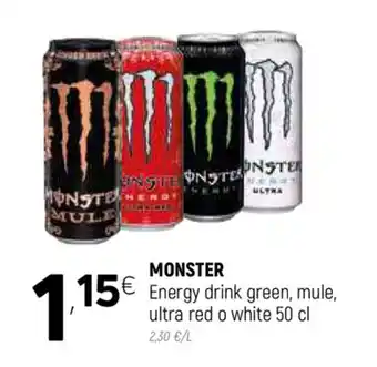 Coviran Monster Energy drink green,mule, ultra red o white 50cl oferta