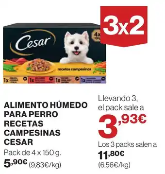 Hipercor ALIMENTO HUMEDO PARA PERRO RECETAS CAMPESINAS CESAR oferta