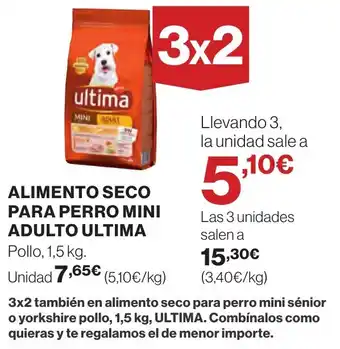 Hipercor ALIMENTO SECO PARA PERRO MINI ADULTO ULTIMA oferta