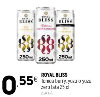Coviran Royal Bliss Tónica berry, yuzu o yuzu zero lata 25cl oferta