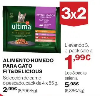 Hipercor ALIMENTO HUMEDO PARA GATO FIT&DELICIOUS oferta