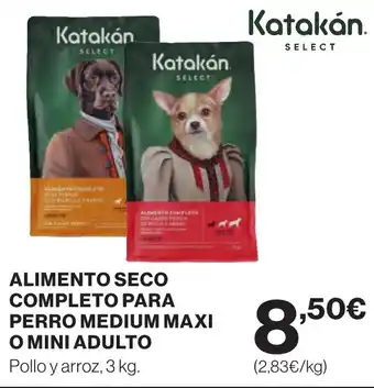 Hipercor ALIMENTO SECO COMPLETO PARA PERRO MEDIUM MAXI O MINI ADULTO oferta