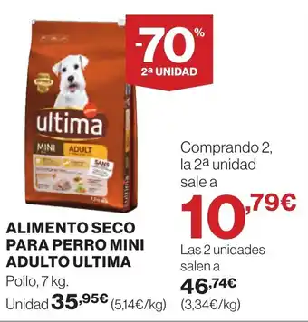 Hipercor ALIMENTO SECO PARA PERRO MINI ADULTO ULTIMA oferta