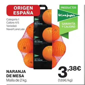 Hipercor NARANJA DE MESA oferta