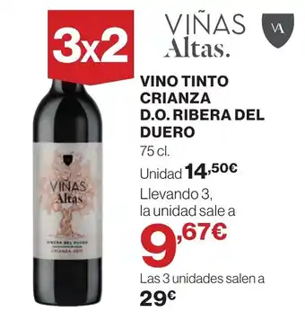 Hipercor VINO TINTO CRIANZA D.O. RIBERA DEL DUERO oferta