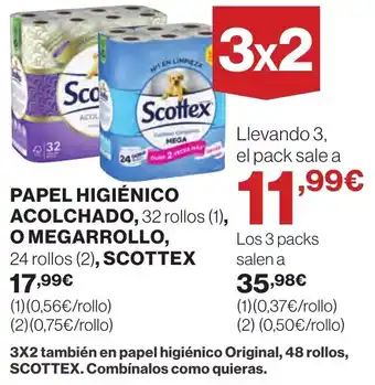 Hipercor PAPEL HIGIENICO ACOLCHADO O MEGARROLLO oferta