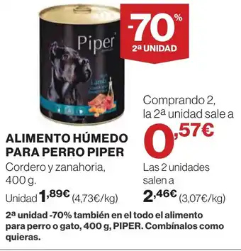 Hipercor ALIMENTO HUMEDO PARA PERRO PIPER oferta