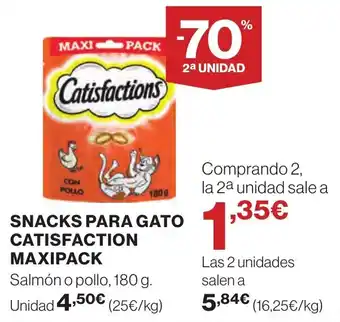 Hipercor SNACKS PARA GATO CATISFACTION MAXIPACK oferta