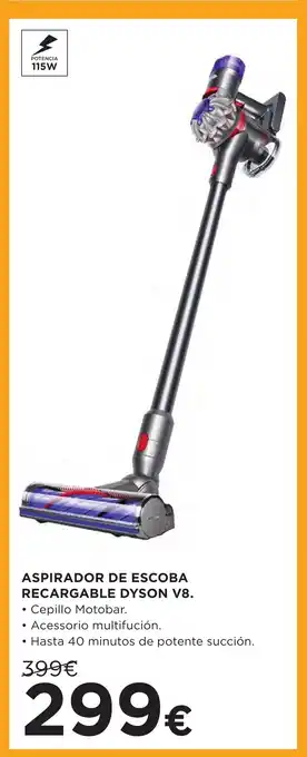 Hipercor ASPIRADOR DE ESCOBA RECARGABLE DYSON V8 oferta
