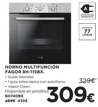 Hipercor HORNO MULTIFUNCION FAGOR 8H-115BX oferta