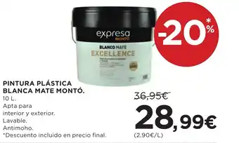 Hipercor PINTURA PLASTICA BLANCA MATE MONTO oferta