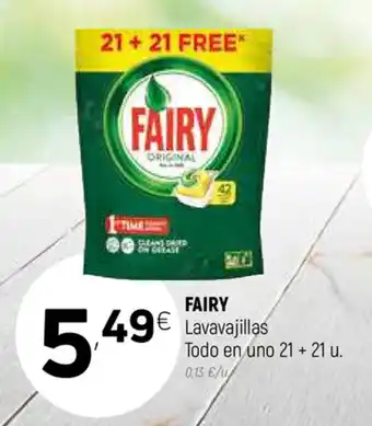 Coviran Fairy Lavavajillas Todo en uno 21+21u oferta