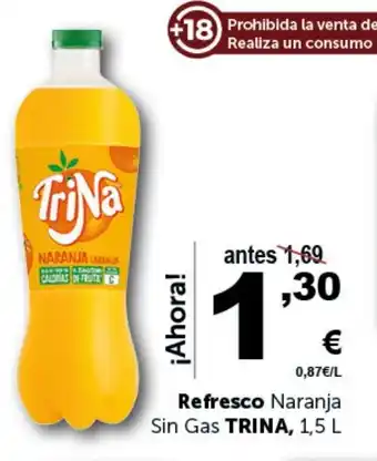 Masymas Refresco Naranja Sin Gas TRINA, 1,5 L oferta