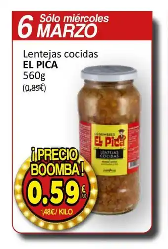SPAR Lentejas cocidas EL PICA 560g oferta