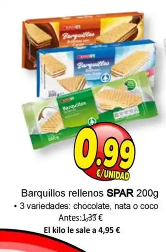 SPAR Barquillos rellenos SPAR 200g oferta