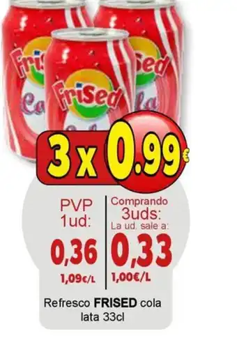 SPAR Refresco FRISED cola lata 33cl oferta