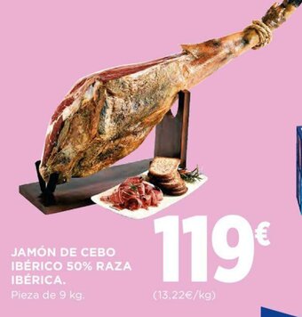 Hipercor Jamón De cebo Ibérico 50% Raza Ibérica oferta