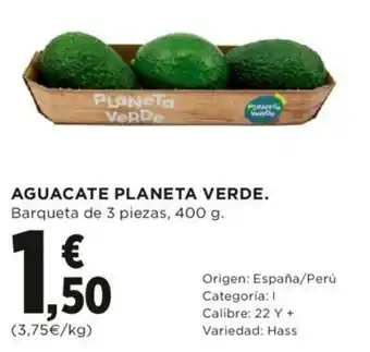 Hipercor Aguacate Planeta Verde 400g oferta