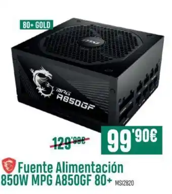 PCBox Fuente Alimentacion 850W MPG A850GF 80+ oferta