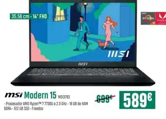 PCBox msi Modern 15 oferta