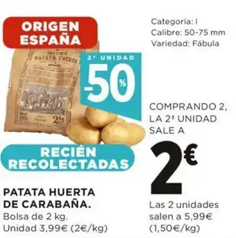 Hipercor Patata Hurta de Carabaña 2kg oferta