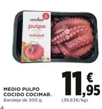 Hipercor Medio Pulpo Cocido Cocimar 300g oferta