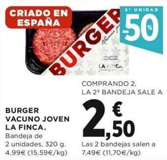 Hipercor Burger Vacuno Joven La Finca oferta
